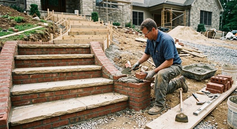 Brick Stairs Installation in Fairfield County, CT