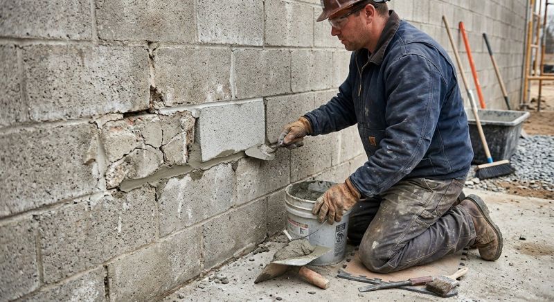 Cinder Block Wall Repair in Cleveland, OH
